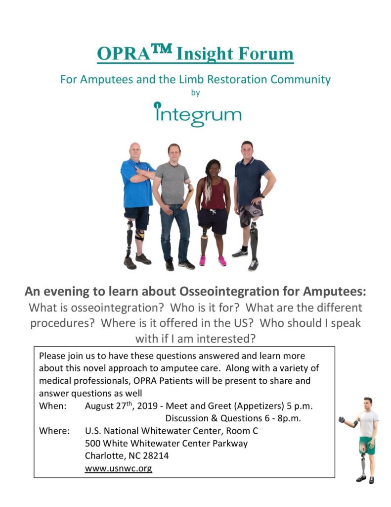 OPRA Insight Forum: An evening to learn about Osseointegration for amputees.